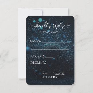 Erstelle Deine eigene blaue Staubexplosion-Hochzei RSVP Karte