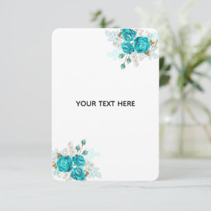 Erstelle deine eigene elegante blaue Rose RSVP Karte