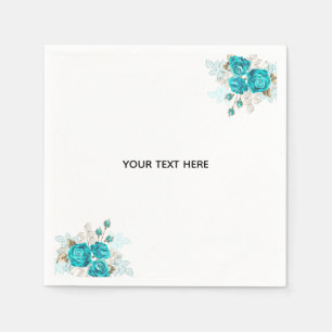 Erstelle deine eigene elegante blaue Rose Serviette