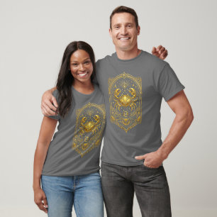 Erstelle deine eigene elegante Gold Art Deco Krebs T-Shirt