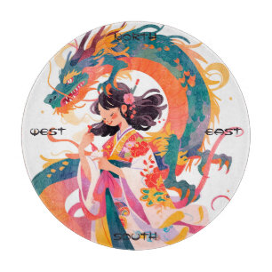 Erstelle deine eigene farbenfrohe chinesische Drac Schneidebrett