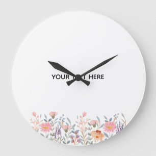 Erstelle deine eigene Floral Große Wanduhr