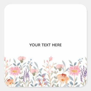 Erstelle deine eigene Floral Quadratischer Aufkleber