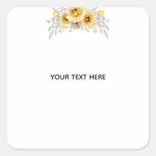 Erstelle deine eigene Floral Quadratischer Aufkleber