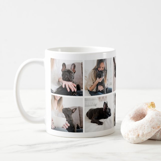 Erstelle Deine eigene Fotocollage mit Haustierfoto Kaffeetasse (Mit Donut)