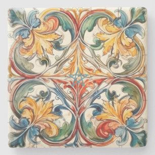 Erstelle deine eigene gefälschte bunte Talavera Steinuntersetzer