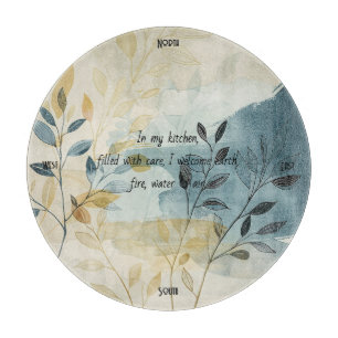 Erstelle Deine eigene goldene blaue blättrige Flor Schneidebrett