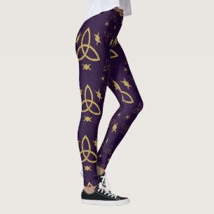 Erstelle Deine eigene goldene Triquetra-Mondgöttin Leggings