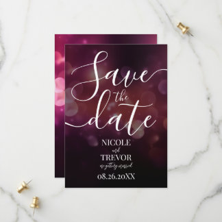 Erstelle deine eigene hübsche dunkelrosa Bokeh-Hoc Save The Date