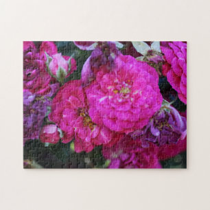 Erstelle deine eigene hübsche rosa Blume Puzzle