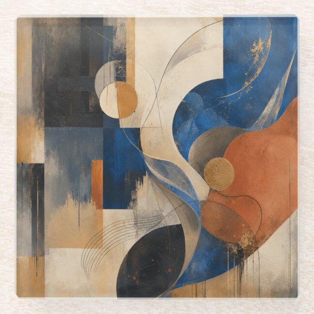 Erstelle deine eigene Kunst Glasuntersetzer (Vorderseite)