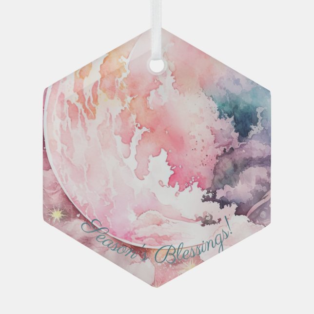 Erstelle deine eigene lunare Liebesmagie Cloudy Pi Ornament Aus Glas (Vorderseite)