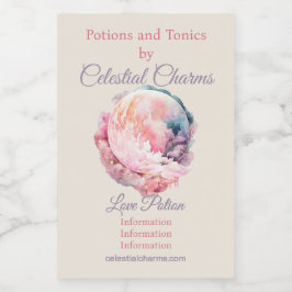 Erstelle deine eigene lunare Liebesmagie Cloudy Pi Weinetikett