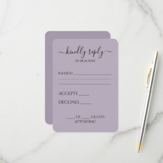 Erstelle deine eigene minimalistische einfache Kal RSVP Karte