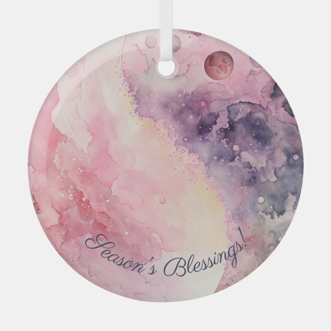 Erstelle deine eigene Mondliebesmagie Rosa Mond Ornament Aus Glas (Vorderseite)