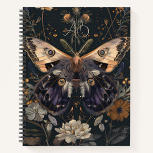 Erstelle deine eigene Purple Peach Moth Floral (li Notizbuch