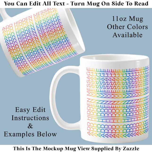 Erstelle deine eigene Regenbogen-Spaß-Botschaft Kaffeetasse (Von Creator hochgeladen)