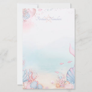 Erstelle deine eigene rosa Meerjungfrauenschwanz M Briefpapier
