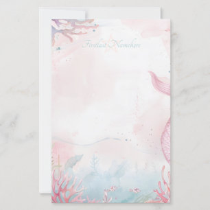 Erstelle deine eigene rosa Meerjungfrauenschwanz-M Briefpapier