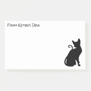 Erstelle Deine eigene schwarze Katzen-Silhouette Post-it Klebezettel