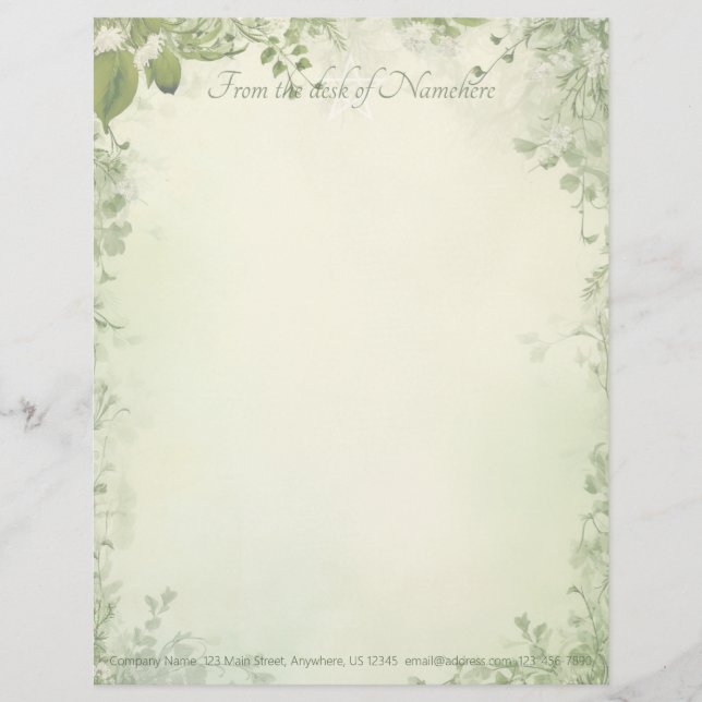 Erstelle deine eigene shabby chic Wilde-Blumen-Ran Briefbogen (Vorderseite)
