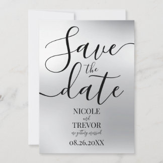 Erstelle deine eigene silberne Smudge-Minimalist-H Save The Date