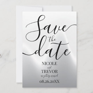 Erstelle deine eigene silberne Welle Minimalistisc Save The Date