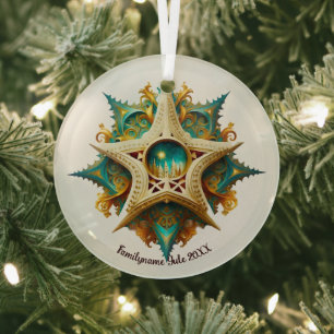 Erstelle deine eigene steampunk-Schloss-Schneefloc Ornament Aus Glas