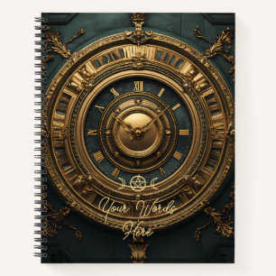 Erstelle Deine eigene Teal-Gold-Uhr Steampunk Notizbuch
