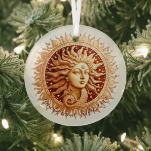 Erstelle deine eigene viktorianische Sonnengöttin Ornament Aus Glas