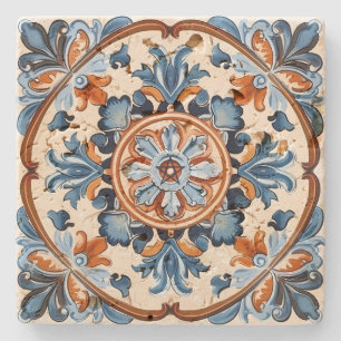 Erstelle deine eigene vintage cerulean Terrakotta- Steinuntersetzer