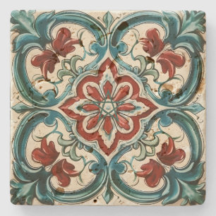 Erstelle deine eigene vintage festliche Yule-Blume Steinuntersetzer