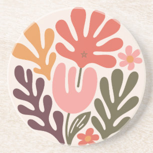 Erstelle deine eigene vintage groovy retro Tulpe Getränkeuntersetzer