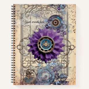 Erstelle deine eigene violette floral Steampunk-Ep Notizbuch