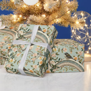 Erstelle deine eigenen antiken Bögen Vögel Floral Geschenkpapier