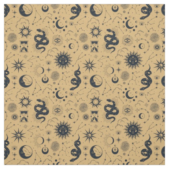 Erstelle deine eigenen Black Snakes Celestial Gold Stoff (Muster)