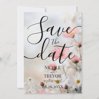 Erstelle deine eigenen einfachen roten Blumen Hoch Save The Date
