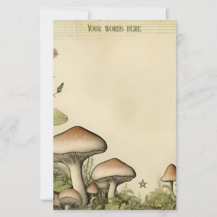 Erstelle deine eigenen fantastischen braunen Pilze Briefpapier