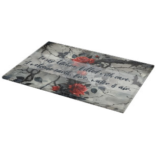 Erstelle deine eigenen Fledermäuse Rote Rosen Goth Schneidebrett