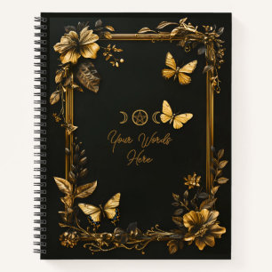 Erstelle deine eigenen goldenen floralen Schmetter Notizbuch