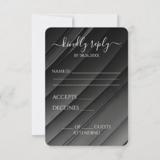 Erstelle deine eigenen grauen diagonalen Linien Ho RSVP Karte