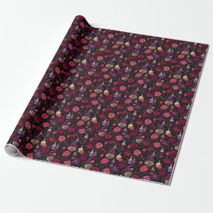 Erstelle deine eigenen Hexen-Rosa-Rot-Lila-Rosen Geschenkpapier