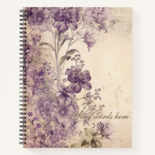 Erstelle deine eigenen lila Wildblumen-Pergament Notizbuch