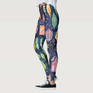 Erstelle deine eigenen mehrfarbigen Runen Floral B Leggings