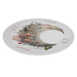 Erstelle deine eigenen Pfirsichrosen Floral Halbmo Schneidebrett