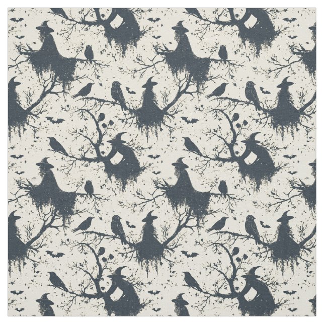 Erstelle deine eigenen schwarzen Hexenvögel-Cream- Stoff (Muster)