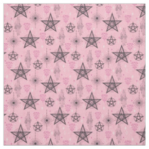 Erstelle deine eigenen schwarzen Pentagramme rosa  Stoff