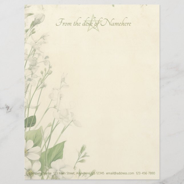 Erstelle deine eigenen shabby chic Frühlingsdaisie Briefbogen (Vorderseite)