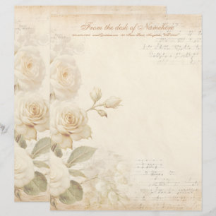 Erstelle Deine eigenen shabby chic gelben Rosen Bl Briefbogen