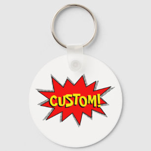 Erstelle deine eigenen Superhelden-Onomatopöien! P Schlüsselanhänger